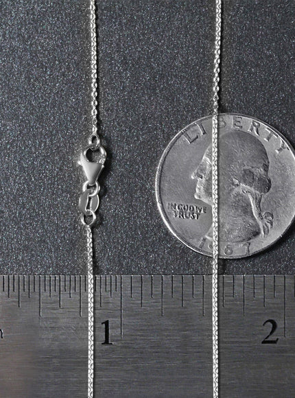 14k White Gold Oval Cable Link Chain 0.97mm