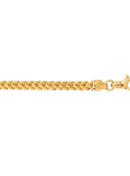3.9mm 14k Yellow Gold Square Franco Bracelet