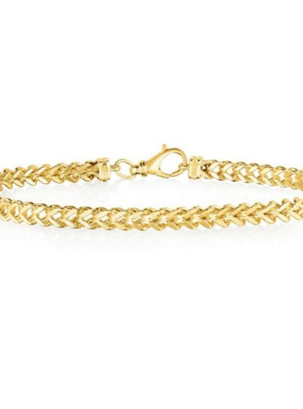 3.9mm 14k Yellow Gold Square Franco Bracelet