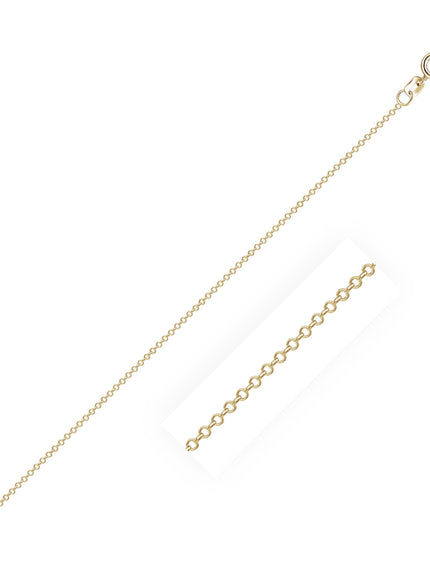 10k Yellow Gold Cable Link Chain 0.5mm