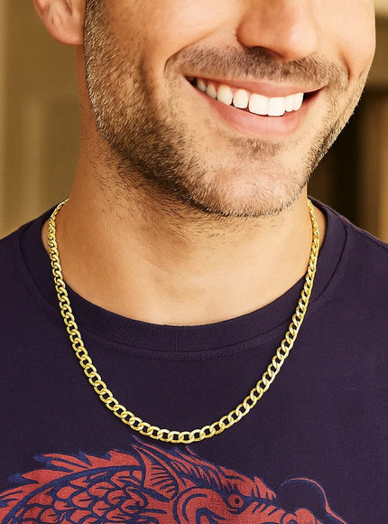5.3mm 14k Yellow Gold Curb Chain