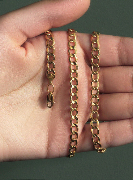 5.3mm 14k Yellow Gold Curb Chain