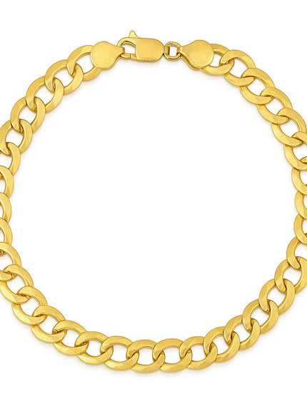 7.0mm 14k Yellow Gold Solid Curb Bracelet