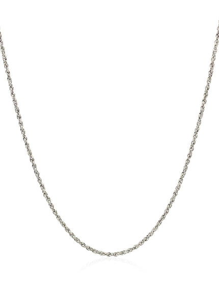 14k White Gold Adjustable Rope Chain 1.0mm