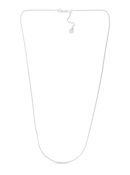 14k White Gold Adjustable Rope Chain 1.0mm