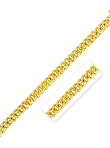 4.0mm 14k Yellow Gold Classic Solid Miami Cuban Chain
