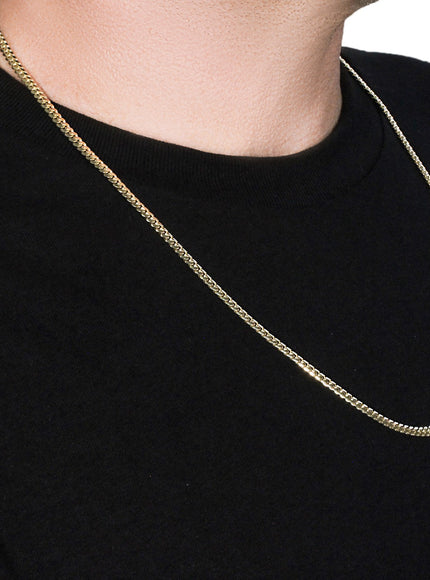 4.0mm 14k Yellow Gold Classic Solid Miami Cuban Chain