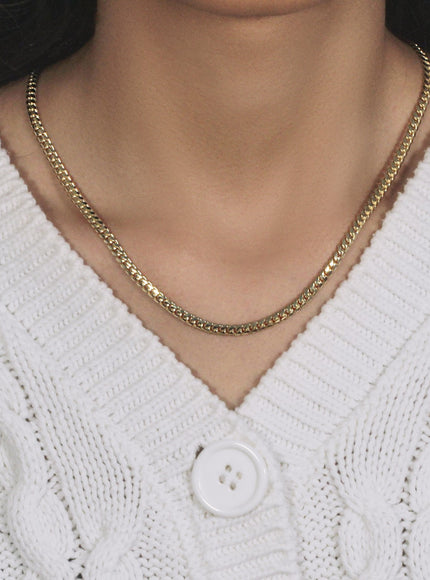 4.0mm 14k Yellow Gold Classic Solid Miami Cuban Chain