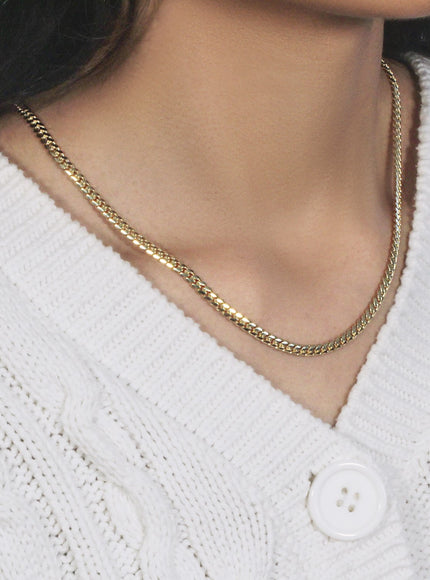 4.0mm 14k Yellow Gold Classic Solid Miami Cuban Chain