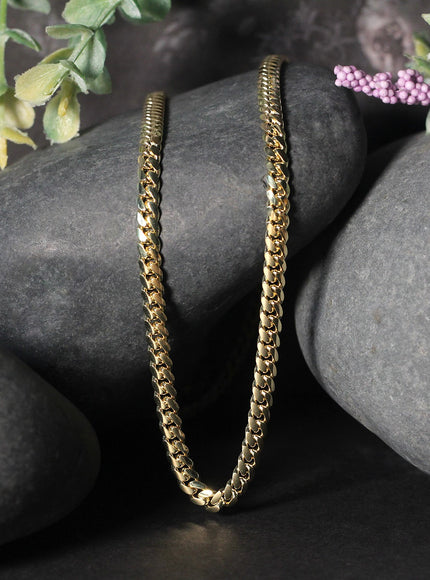 4.0mm 14k Yellow Gold Classic Solid Miami Cuban Chain