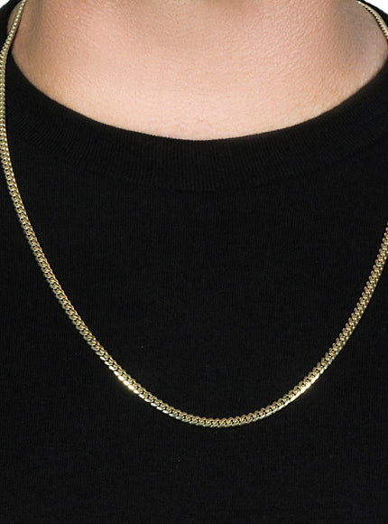 4.0mm 14k Yellow Gold Classic Solid Miami Cuban Chain