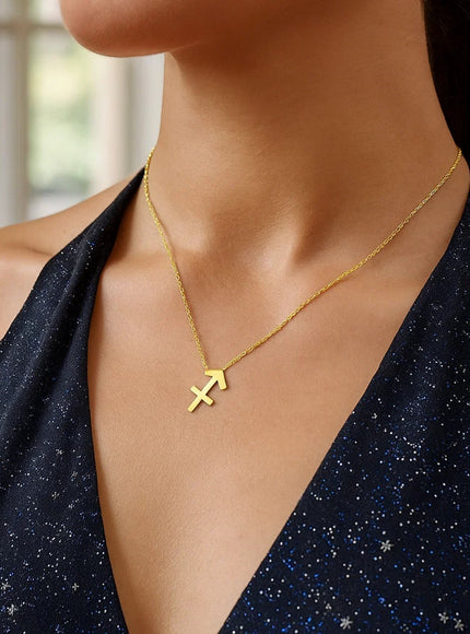 14K Yellow Gold Sagittarius Necklace
