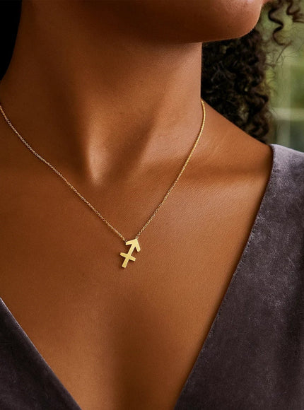 14K Yellow Gold Sagittarius Necklace