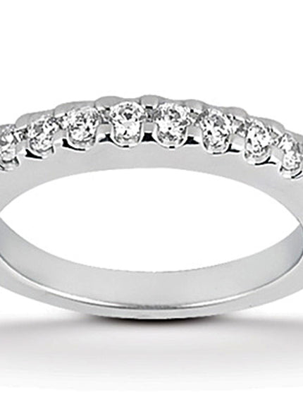 14k White Gold Shared Prong Diamond Wedding Ring Band