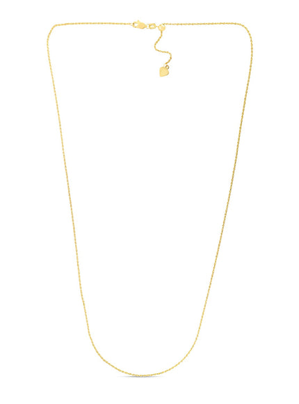 14k Yellow Gold Adjustable Rope Chain 1.0mm