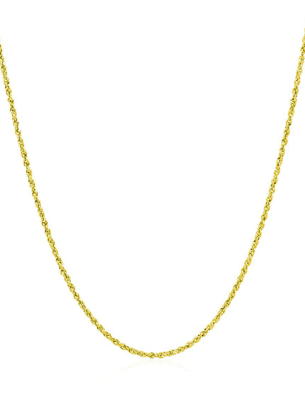 14k Yellow Gold Adjustable Rope Chain 1.0mm