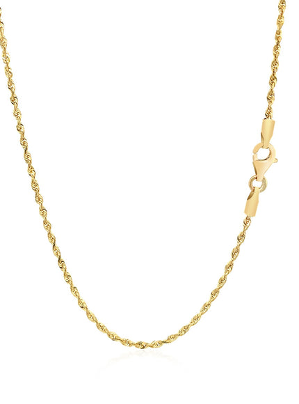 14k Yellow Gold Solid Diamond Cut Rope Chain 1.5mm