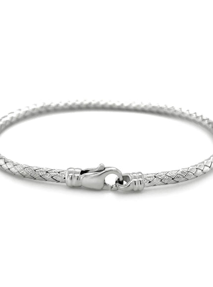 Fancy Weave Bangle in 14k White Gold (3.0mm)