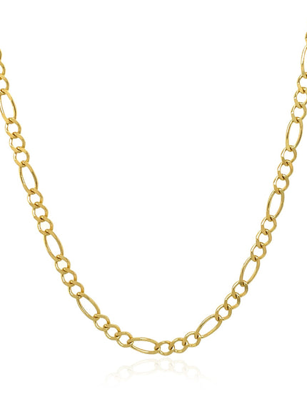 3.0mm 10k Yellow Gold Solid Figaro Chain