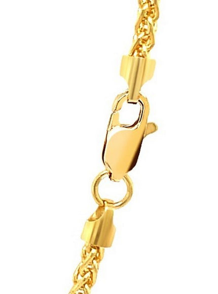 2.1mm 14k Yellow Gold Round Wheat Chain