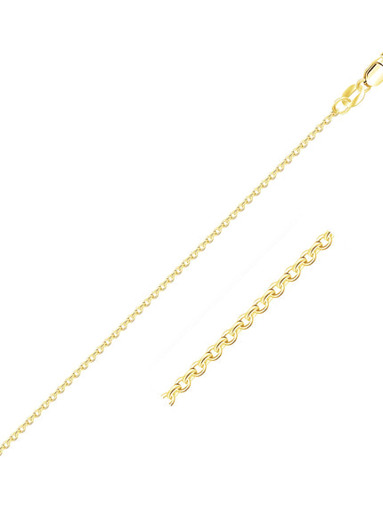 14k Yellow Gold Diamond Cut Cable Link Chain 1.1mm