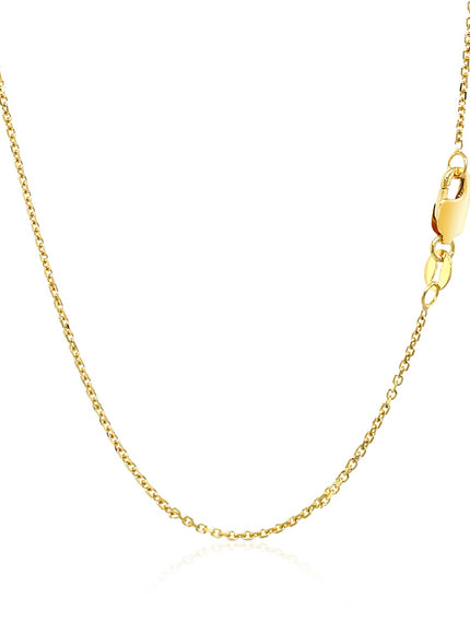 14k Yellow Gold Diamond Cut Cable Link Chain 1.1mm