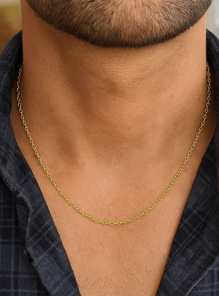 14k Yellow Gold Diamond Cut Cable Link Chain 1.1mm