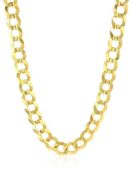 7.0mm 14k Yellow Gold Solid Curb Chain