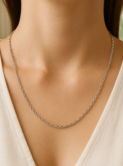 2.3mm 14k White Gold Diamond Cut Cable Link Chain