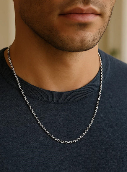 2.3mm 14k White Gold Diamond Cut Cable Link Chain