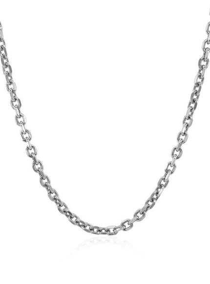 2.3mm 14k White Gold Diamond Cut Cable Link Chain