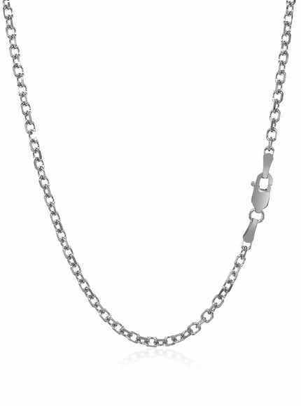2.3mm 14k White Gold Diamond Cut Cable Link Chain