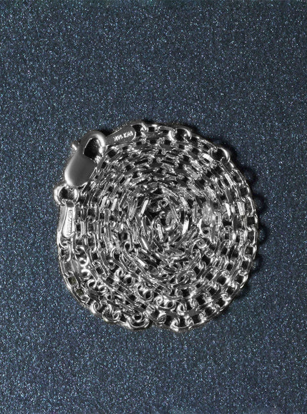 2.3mm 14k White Gold Diamond Cut Cable Link Chain