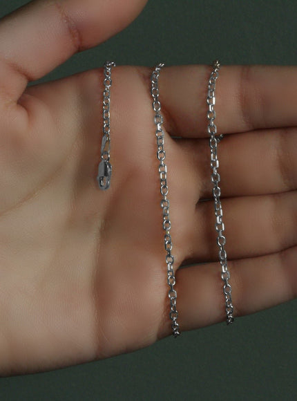 2.3mm 14k White Gold Diamond Cut Cable Link Chain
