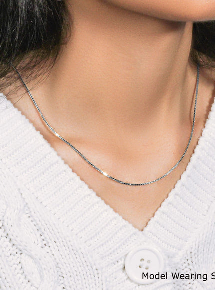 14k White Gold Classic Box Chain 1.1mm