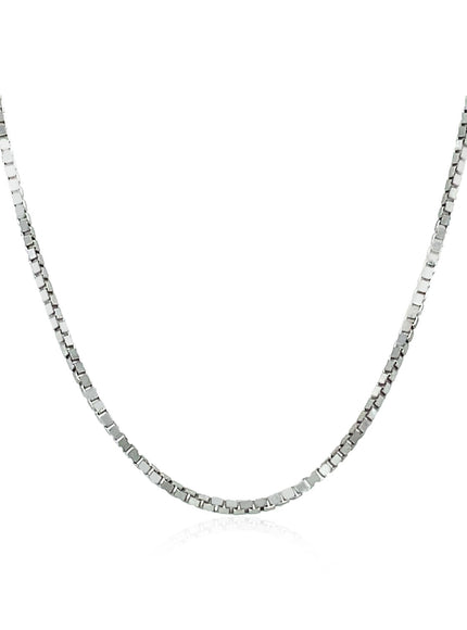 14k White Gold Classic Box Chain 1.1mm