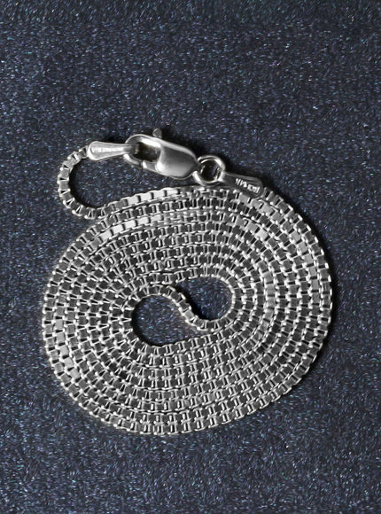 14k White Gold Classic Box Chain 1.1mm