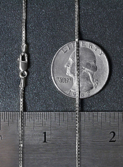 14k White Gold Classic Box Chain 1.1mm