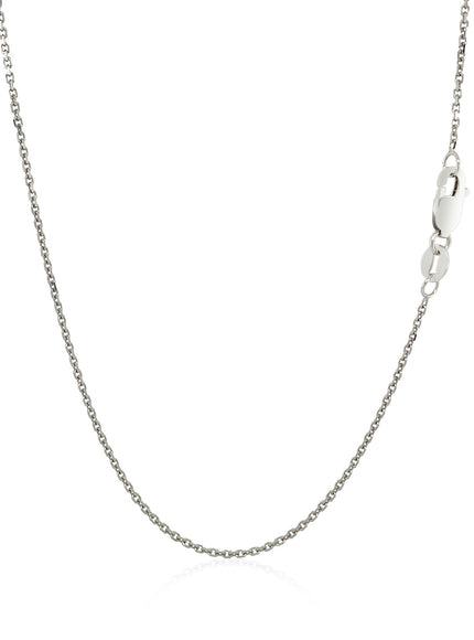 18k White Gold Cable Chain 1.1mm
