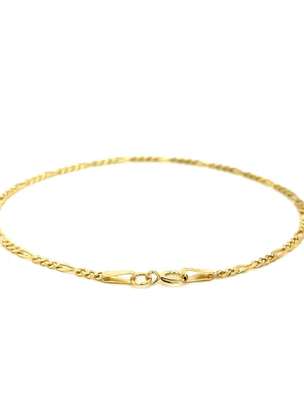 14k Yellow Gold Figaro Bracelet 1.5mm