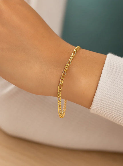 14k Yellow Gold Figaro Bracelet 1.5mm