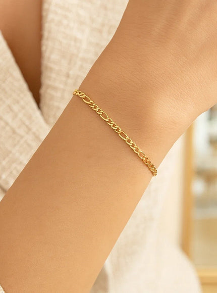 14k Yellow Gold Figaro Bracelet 1.5mm