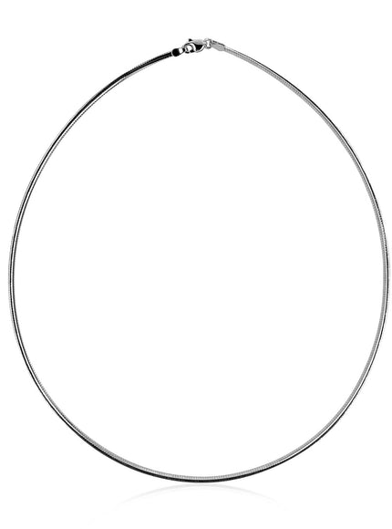 14k White Gold Classic Omega Style Chain (2 mm)