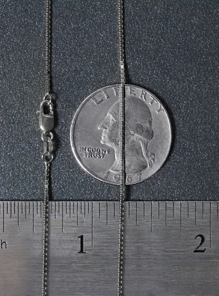 14k White Gold Classic Box Chain 1.0mm