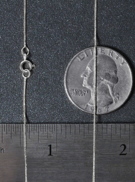 10k White Gold Classic Box Chain 0.45mm