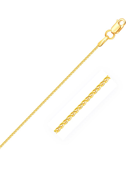 14k Yellow Gold Round Wheat Chain 1.0mm