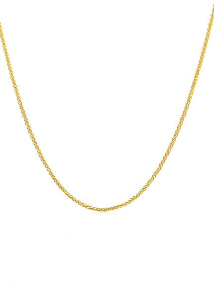 14k Yellow Gold Round Wheat Chain 1.0mm