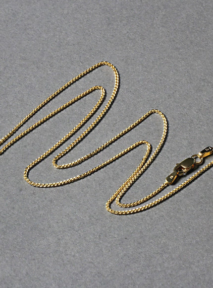 14k Yellow Gold Round Wheat Chain 1.0mm