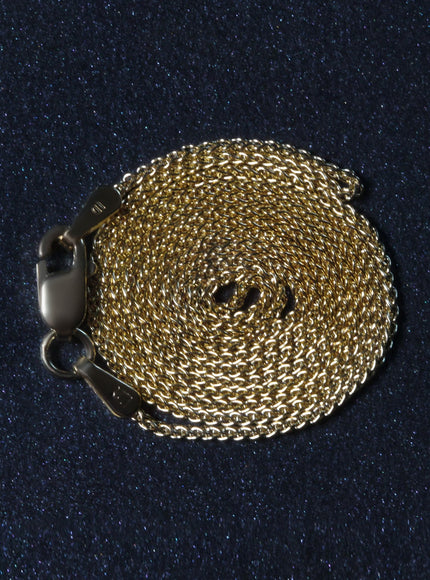 14k Yellow Gold Round Wheat Chain 1.0mm