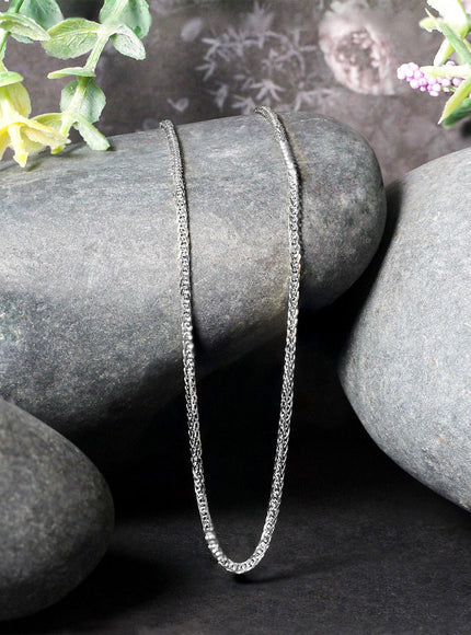 14k White Gold Square Wheat Chain (1.8mm)